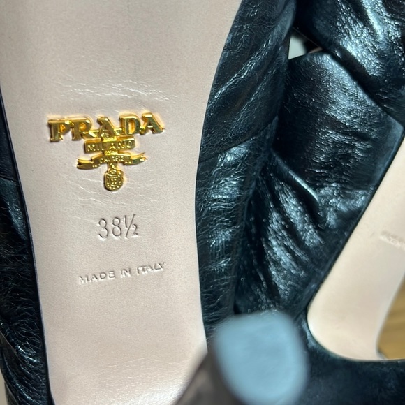 SOLDβ¨Pradaβ¨ NEW Calzature Donna Vit. Shine Lambskin Leather Heels EU Size 38.5 - Picture 5 of 17